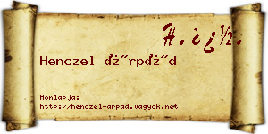 Henczel Árpád névjegykártya